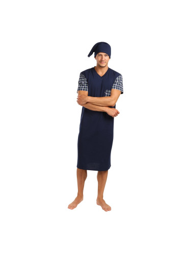 Men's nightgown Foltýn dark blue oversized