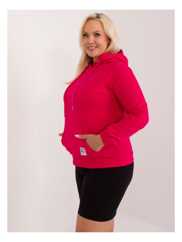 Fuchsia women's sweatshirt in a larger size with drawstrings
