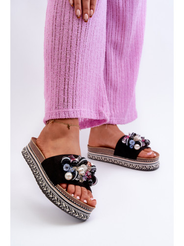 S. BARSKI Дамски сандали на платформа с декорации S.Barski