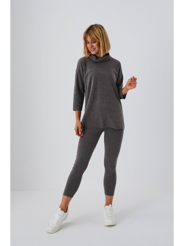 Marisse Knitted Turtleneck Sweatshirt Z-Bl-3618 Graphite Mel