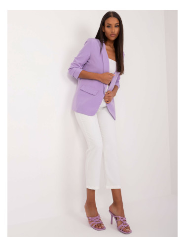 Purple women's blazer with 3/4 sleeves OCH BELLA