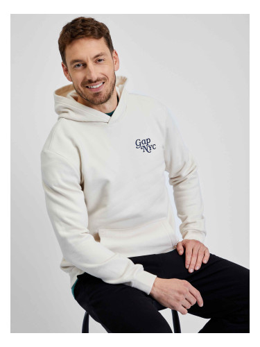 White men's hooded sweatshirt GAP vintage soft logo