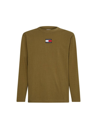 Tommy Jeans T-Shirt - TJM LS TOMMY BADGE TEE green