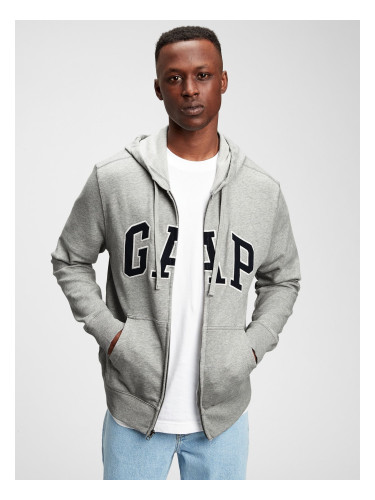 Grey men's sweatshirt GAP Logo arch hoodie