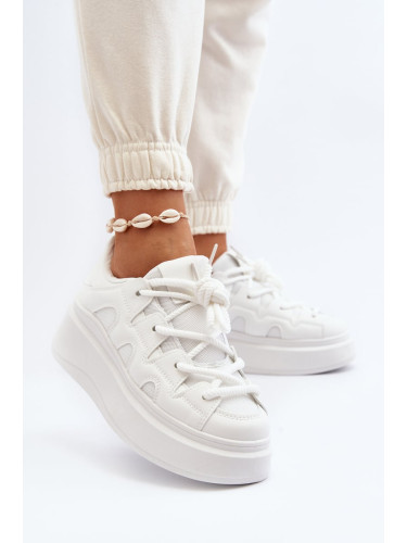 Women's sneakers with thick lacing white Vinali