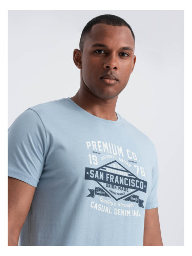 Ombre San Francisco men's printed cotton t-shirt - blue