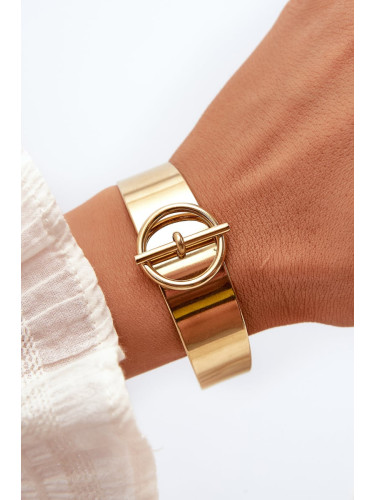 Women's bracelet with gold decoration in stainless steel
