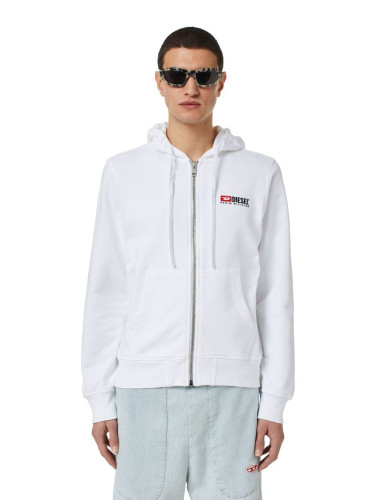 Diesel Sweatshirt - S-GINN-HOOD-ZIP-DIV SWEAT white