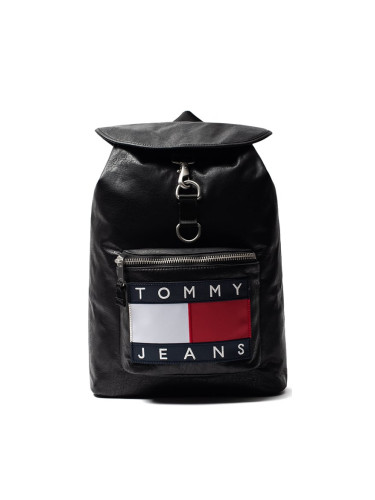 Tommy Jeans Backpack - TJM HERITAGE LEATHER BACKPACK black