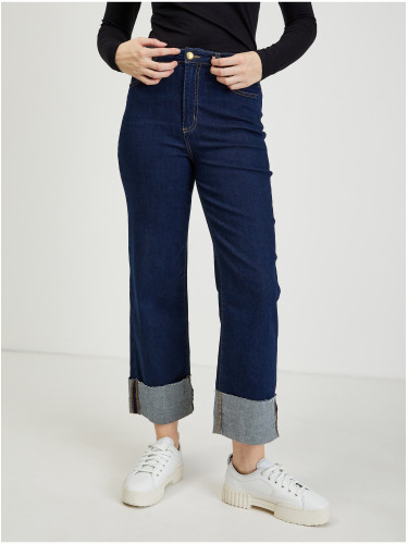 Navy blue women's straight fit jeans ORSAY