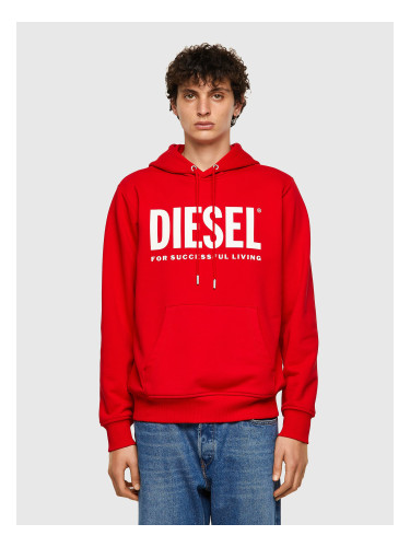 Diesel Sweatshirt - SGIRKHOODECOLOGO SWEATSHIRT red