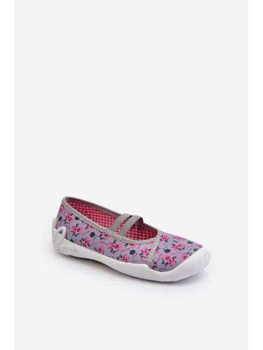 Ballet slippers for girls with kittens Grey and Pink