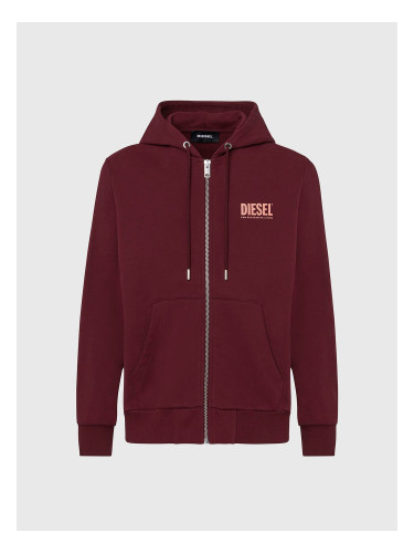 Diesel Sweatshirt - SGIRKHOODZIPLOGO SWEATSHIRT burgundy