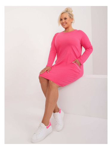 Pink Plus Size Dress with Pockets