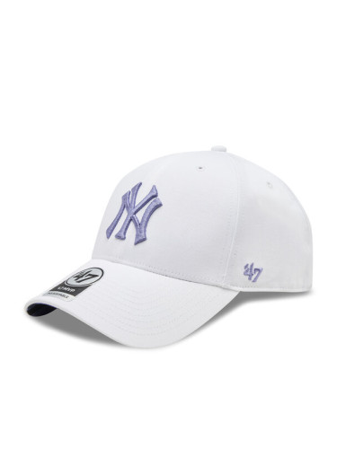 47 Brand Шапка с козирка Mlb New York Yankees Enamel Twist Under '47 Mvp B-ENLSP17CTP-WH Бял