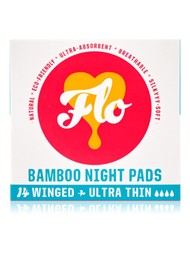 FLO Bamboo Night Pads санитарни кърпи за нощ 14 бр.