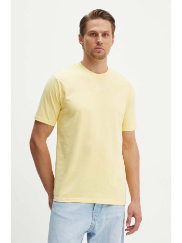 Памучна тениска Marc O'Polo в жълто с принт