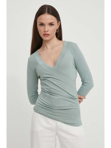 Блуза с дълги ръкави Lauren Ralph Lauren в зелено 200824366