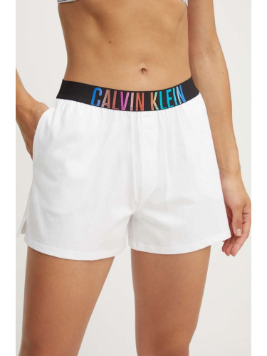Памучно късо долнище на пижама Calvin Klein Underwear в бяло от памук 000QS7194E