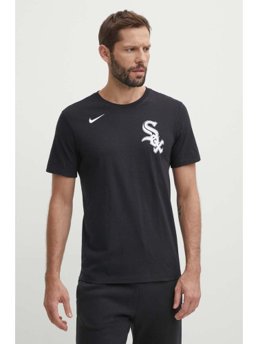 Памучна тениска Nike Chicago White Sox в черно с принт