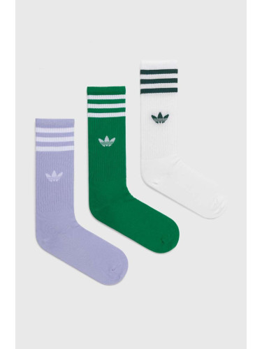 Чорапи adidas Originals (3 чифта) в лилаво IU2655