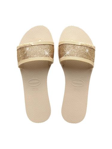 Чехли Havaianas YOU ANGRA GLITTER в бежово 4148294.0121