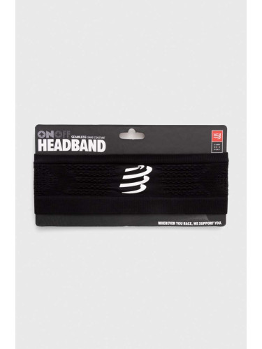 Лента за глава Compressport Headband On/Off в черно XBNU3909