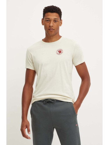 Тениска Fjallraven 1960 Logo T-shirt в бежово с принт F87313.113