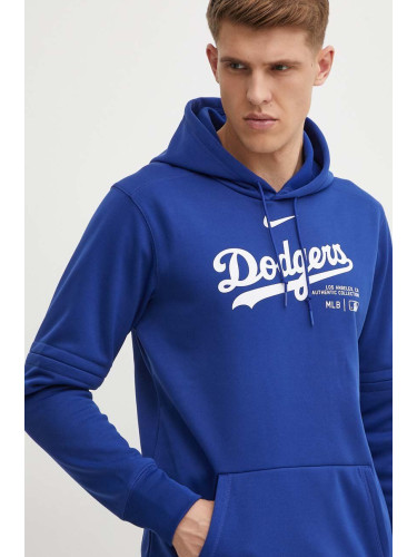Суичър Nike Los Angeles Dodgers в лилаво с качулка с принт