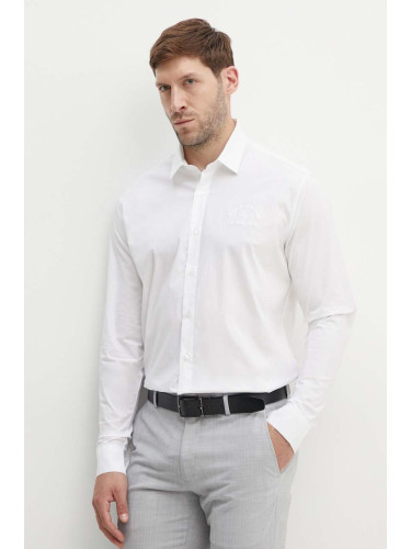 Риза Karl Lagerfeld мъжка в бяло със стандартна кройка с класическа яка 542600.605929