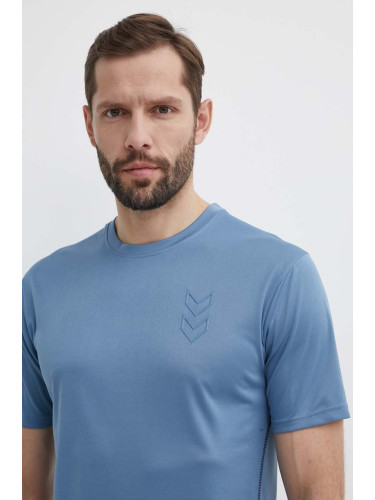 Тениска за трениране Hummel Active в синьо с изчистен дизайн 224493