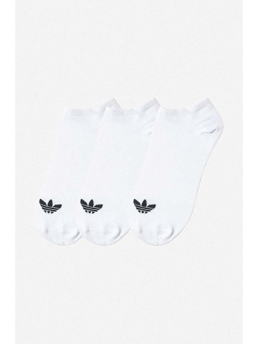 Чорапи adidas Originals Trefoil Liner (3 чифта) в бяло