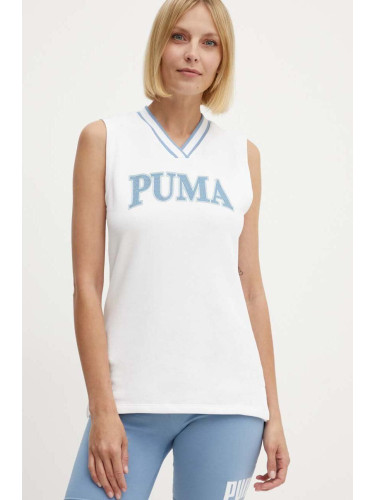 Топ Puma SQUAD дамски в бяло 678703