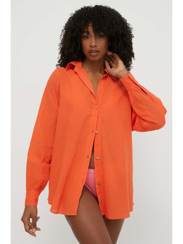 Памучна плажна риза Billabong в оранжево EBJWT00113