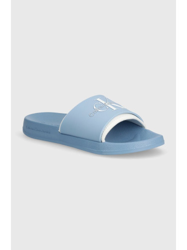 Чехли Calvin Klein Jeans SLIDE MONOGRAM TPU в синьо YW0YW00585