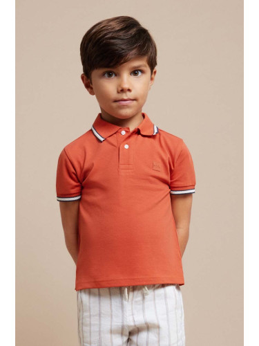 Детска тениска с яка Mayoral в червено с изчистен дизайн