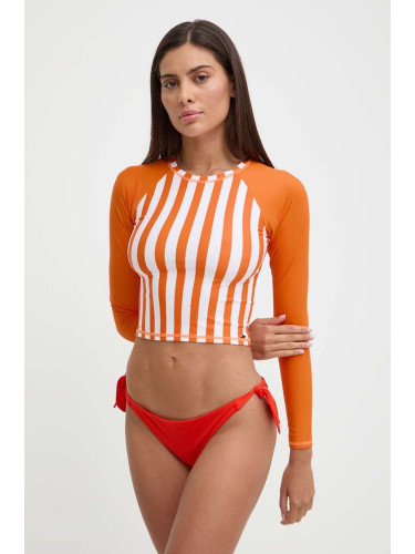 Блуза с дълги ръкави за плуване Picture Pearling в оранжево SWI023