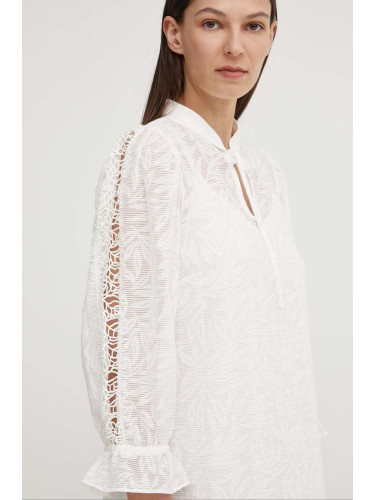 Блуза Bruuns Bazaar MacluraBBImiras blouse в бяло с изчистен дизайн BBW3995