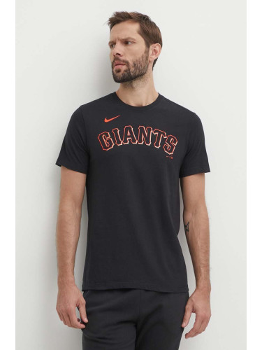 Памучна тениска Nike San Francisco Giants в черно с принт