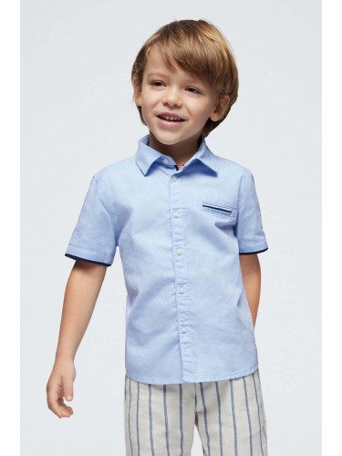 Детска памучна риза Mayoral в синьо
