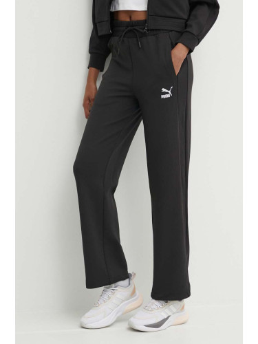 Спортен панталон Puma T7 High Waist Pant в черно с изчистен дизайн 624212