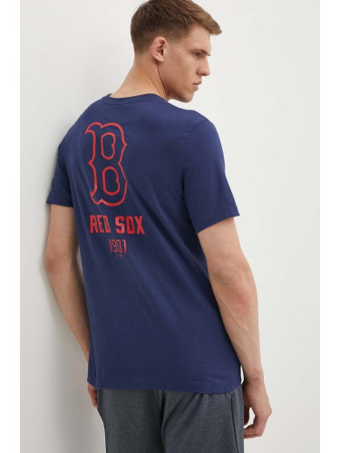 Памучна тениска Nike Boston Red Sox в тъмносиньо с принт