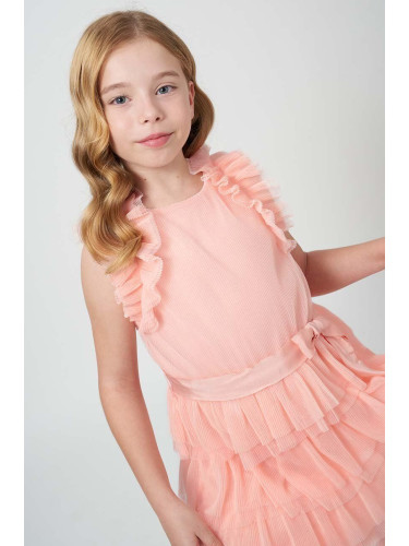 Детска рокля Mayoral в розово къса разкроена