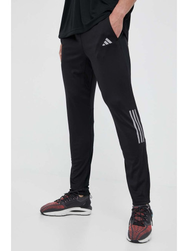 Панталон за джогинг adidas Performance Own the Run в черно с принт HN0806