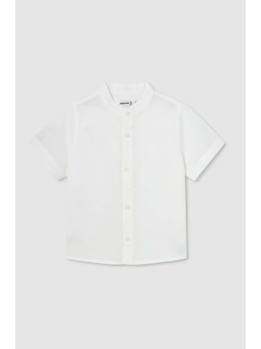 Бебешка риза с лен Mayoral в бяло