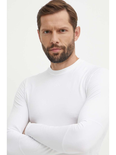 Блуза с дълги ръкави за трениране adidas Performance Techfit в бяло с изчистен дизайн IA1133