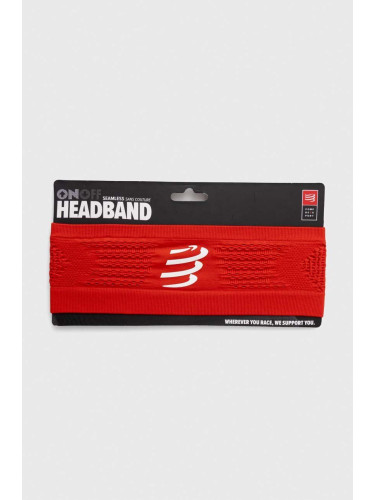 Лента за глава Compressport Headband On/Off в червено XBNU3903