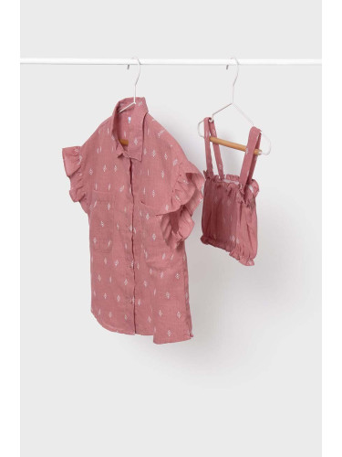 Детски топ и риза Mayoral в розово с десен