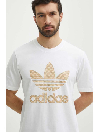 Памучна тениска adidas Originals в бяло с принт IS0261