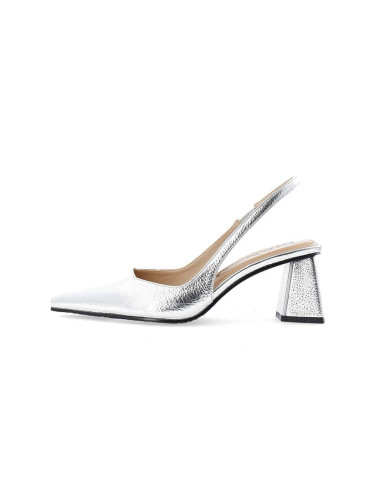 Обувки с дебел ток Bianco BIAMARALYN в сребристо с дебел ток с отворена пета 11240959
